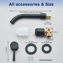 GobekUsa Black Wall Mounted Basin Faucet with Single Handle Hot Cold Water Mixer Tap