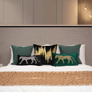 GobekUsa Gold Leopard Embroidered Pillow Cover for Luxe Living Room Decor