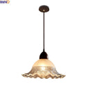 GobekUsa Glass Wood LED Pendant Lights: Modern Nordic Style Hanging Lamp for Bedroom and Balcony