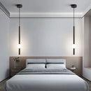 GobekUsa Black Gold Ceiling Pendant for Bedside Bedroom LED Modern Hanging Light