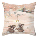 GobekUsa Christmas Soft Plush Cushion Cover Cute Rabbit Deer Pillowcase 45x45cm