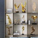 Abstract Gold Resin Statue Handicraft for Living Room, Office Desk Decor - GobekUsa