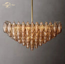 GobekUsa Chiara Glass LED Square Chandelier for Living Dining Room Lighting