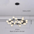 GobekUsa Glass Ball LED Chandelier Pendant Lamp, Modern Round Design for Home Decor Lighting