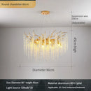 GobekUsa Gold Crystal Chandelier: Modern Luxury Hanging Branches, for Dining Kitchen Living Bedroom