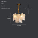 GobekUsa LED Glass Hanging Lamp Golden Leaf Shape Modern Pendant Light