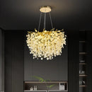 GobekUsa Golden Dendrite Crystal LED Ceiling Chandelier - Luxe Living Room Lighting