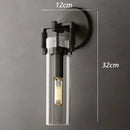 GobekUsa Glass Wall Lamp Industrial Style Retro Sconce for Bedroom Study Loft Dining Room