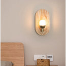 GobekUsa LED Wooden Wall Lamp for Bedroom Living Room Study Aisle Home Lighting