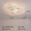 GobekUsa LED Ceiling Light 4 Rings 78W Square for Living Room Bedroom Bar