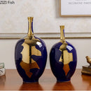 GobekUsa Gold Ceramic Vase | Modern Design | Desk Decor | Shiny Porcelain | Floral Vases