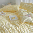 GobekUsa Girls Bubble Gauze Bedding Set, Soft Summer Comforter Cover Kit, Skin-Friendly Easy Sleep
