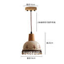 GobekUsa Brown Wood LED Pendant Light - Nordic Modern White Ceramic Hanging Lamp