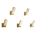 GobekUsa Aluminum Towel & Robe Hook Set: Brushed Gold Kitchen Bathroom Hanger Holder
