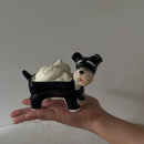 GobekUsa Cartoon Puppy Schnauzer Ceramic Storage Tray Home Decoration