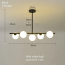 GobekUsa Glass Ball Chandelier - Modern LED Pendant Lamp for Home Decor