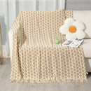 GobekUsa Knitted Tassel Hem Blanket: Cozy Warmth for Home, Office, Sofa, and More