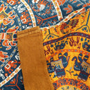 GobekUsa Cotton Picnic Blanket/Bedspread - Double Bed 150 Flowers Blue, High Quality Pillowcases