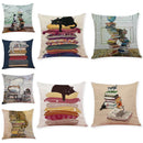 GobekUsa Creative Cat Linen Pillow Case 45x45cm - Sofa Cushion Cover