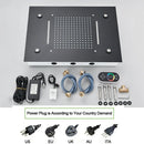 GobekUsa LED Shower Faucet Set Rain Waterfall System with Remote Control & Colorful Ceiling Display