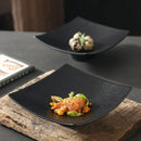 GobekUsa 7.5 Inch Square Black Matte Ceramic Dining Plate