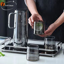 GobekUsa Gray Glass Water Pitcher with Handle Large-capacity Tea Pot Juice Jug