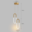 GobekUsa Gold Ring Pendant Lights Warm White LED U Shape Hanging Lamp