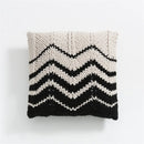 GobekUsa Geo Knit Stripe Woven Square Pillow 45x45cm Black Ivory Insets