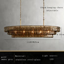 GobekUsa Brown Glass Pendant Lights for Dining Table Chandelier, Oval Clear Round Suspension Lamp