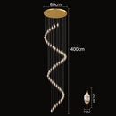 GobekUsa Crystal Chandelier Stair Pendant Lamp Living Room Interior Lighting