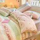 GobekUsa Cotton Cartoon Printed Bed Set with Non-Fading Floral Patterns for Adults