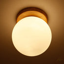 GobekUsa Glass Ball LED Ceiling Lamp on Wooden Pedestal