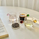 GobekUsa Glass Espresso Cups Set with Saucers, Handle, 110ml - Table Decor and More
