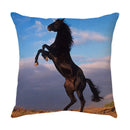 GobekUsa Galloping Horse Pillowcase: Wild Horse Print Linen Cushion Cover for Home Decoration