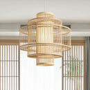 GobekUsa Bamboo Ceiling Chandelier for Home Garden Restaurant Bedroom Study Decoration Lamps