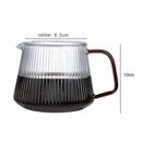 GobekUsa Glass Coffee Pot with V-Shaped Spout and Vertical Stripes, 350ml/500ml