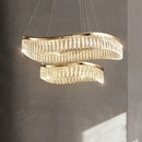 GobekUsa Golden Crystal Chandelier Luxury Round Pendant Lamparas Art Decor Fixture
