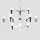 GobekUsa Crown Major Chandelier G9 Luxury Foyer Chandelier, White Gold, Chrome Metal
