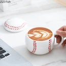 GobekUsa Baseball Shape Ceramic Mug with Lid - Coffee, Tea, Juice Cup