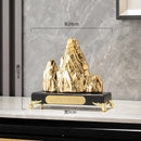 GobekUsa Ceramic Mountain Sculpture Decor - Golden/Silver Landscape Ornament