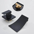 GobekUsa Gold Waterfall Wall Mount Faucet for Bathroom Basin Mixer Tap