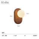 GobekUsa Japanese Wood Wall Lamp for Bedroom Sconces, Silent Wind Retro Light