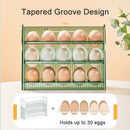 GobekUsa 30-Grid Egg Holder Dispenser for Refrigerator: Large Capacity Auto-Flip Container