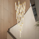 GobekUsa Crystal Staircase Chandelier LED Modern Interior Designer Gold Attic Lamps