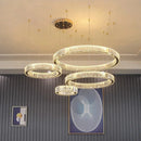 GobekUsa Crystal LED Ring Chandelier - Luxury Villa Stair Pendant Fixture