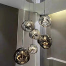 Lava-Inspired Acrylic Pendant Light in Polished Chrome