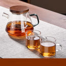 GobekUsa Glass Teapot Set Clear Teacup Kung Fu Tea Maker Milk Rose Set