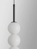GobekUsa LED White Pearl Glass Pendant Lights for Kitchen Bar Decor - Bubble Hanging Lamp