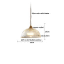 GobekUsa Japanese Style LED Pendant Lamp Copper Glass Hanging Light Fixtures