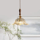 GobekUsa Glass LED Pendant Lamp Petal Lampshade for Bedroom Living Dining Room
